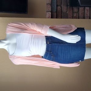 SAY WHAT? Peach Lightweight Dolman Sleeve Open Cardigan SIZE: XS